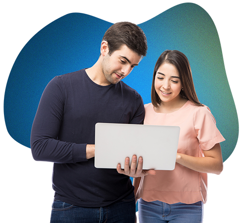 Tax experts reviewing information on laptop